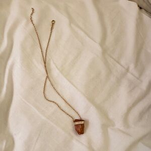 Jacquie Aiche Crystal necklace with 2 row diamond pave cap.